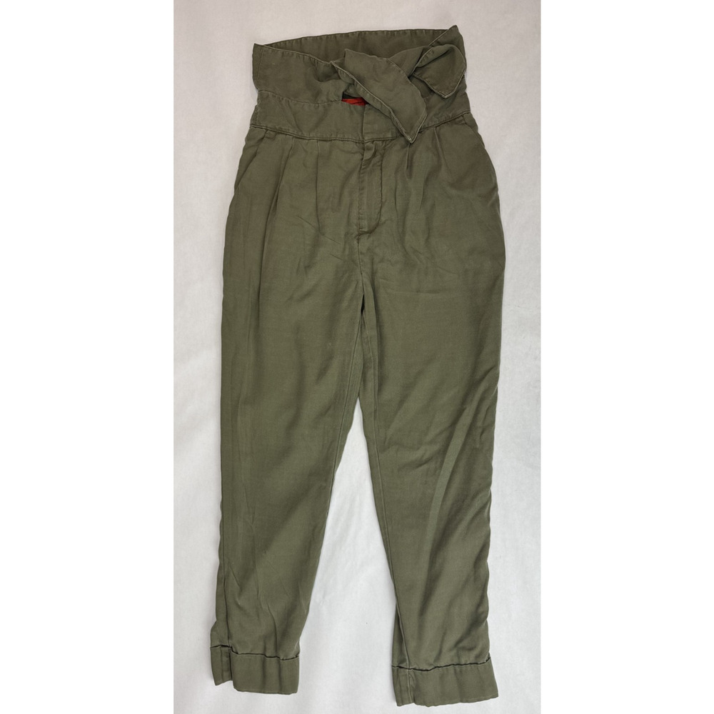 Goblincore Grunge Cartonnier Kingsley Belted Pants Army Green Boho Women Size 2